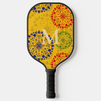 Simple textured snowy mandala pickleball paddle