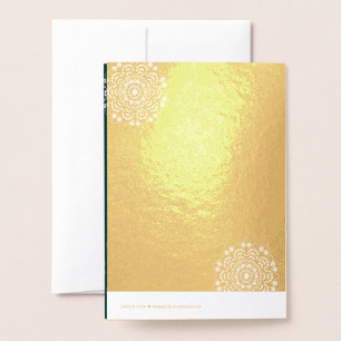 simple texured  green wedding  foil card