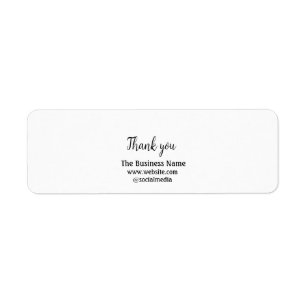 Simple thank you add business name details text  t