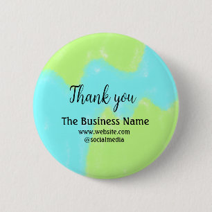 Simple thank you add business name details text  t 6 cm round badge
