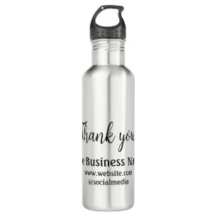 Simple thank you add business name details text t 710 ml water bottle