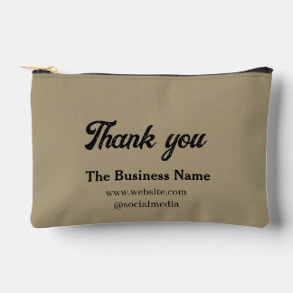 Simple thank you add business name details text t accessory pouch