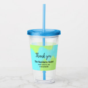 Simple thank you add business name details text  t acrylic tumbler