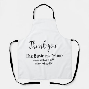 Simple thank you add business name details text  t apron