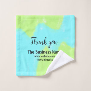 Simple thank you add business name details text  t bath towel set