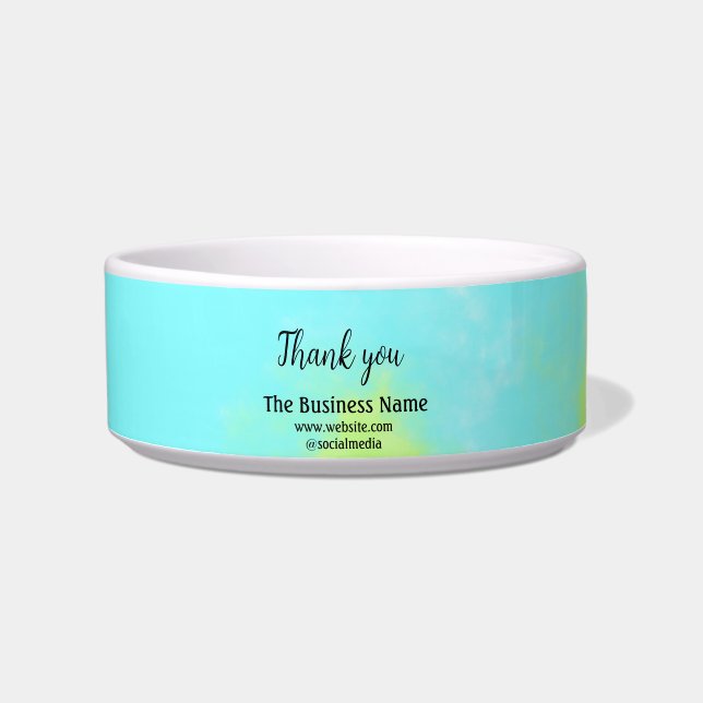 Simple thank you add business name details text  t bowl (Front)