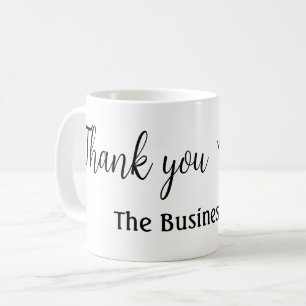 Simple thank you add business name details text t coffee mug
