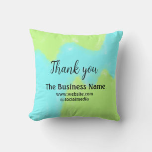 Simple thank you add business name details text  t cushion