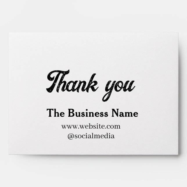 Simple thank you add business name details text  t envelope (Front)