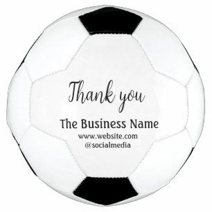 Simple thank you add business name details text t football