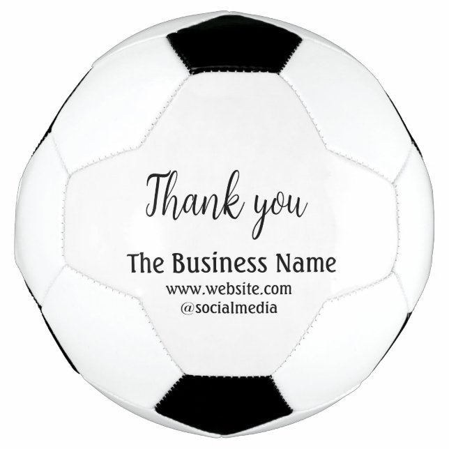 Simple thank you add business name details text  t football (Front)