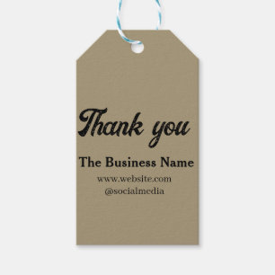Simple thank you add business name details text t gift tags