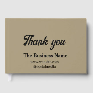 Simple thank you add business name details text t guest book