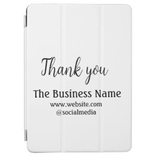 Simple thank you add business name details text  t iPad air cover