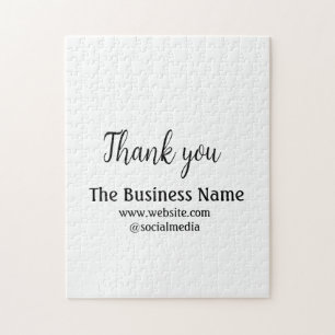 Simple thank you add business name details text t jigsaw puzzle