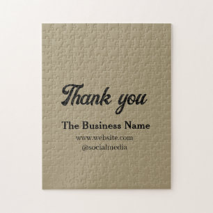Simple thank you add business name details text t jigsaw puzzle