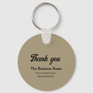 Simple thank you add business name details text t key ring