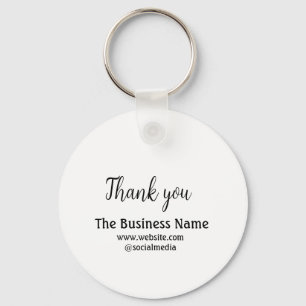 Simple thank you add business name details text  t key ring