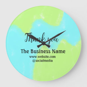 Simple thank you add business name details text t large clock