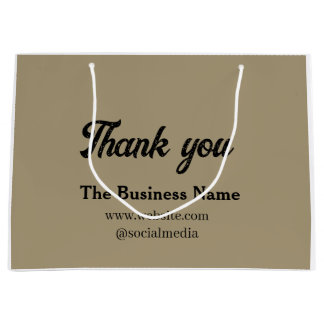 Simple thank you add business name details text t large gift bag