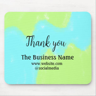 Simple thank you add business name details text t mouse mat