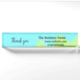 Simple thank you add business name details text t nameplate