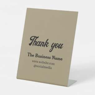 Simple thank you add business name details text  t pedestal sign