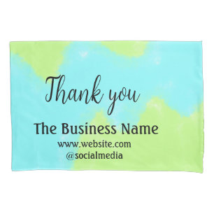 Simple thank you add business name details text t pillowcase