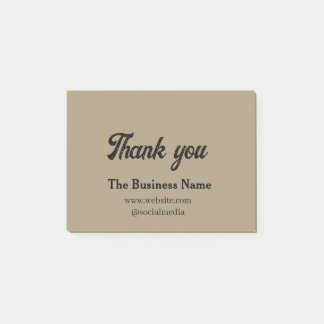 Simple thank you add business name details text t post-it notes