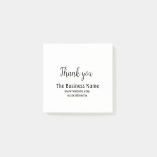 Simple thank you add business name details text t post-it notes
