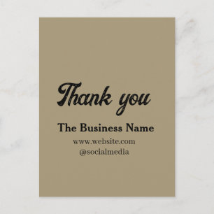 Simple thank you add business name details text  t postcard