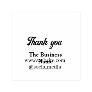 Simple thank you add business name details text  t self-inking stamp