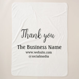 Simple thank you add business name details text t sherpa blanket