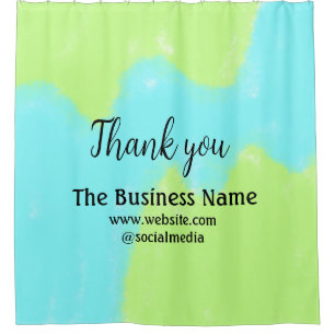 Simple thank you add business name details text  t shower curtain