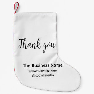 Simple thank you add business name details text  t small christmas stocking