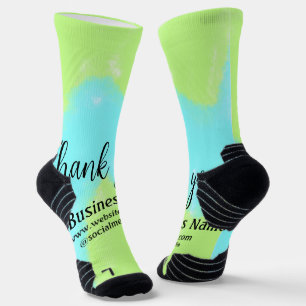 Simple thank you add business name details text t socks