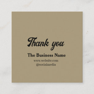 Simple thank you add business name details text t square business card