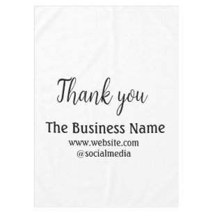 Simple thank you add business name details text  t tablecloth