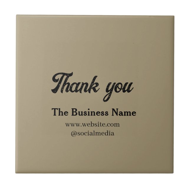 Simple thank you add business name details text  t tile (Front)