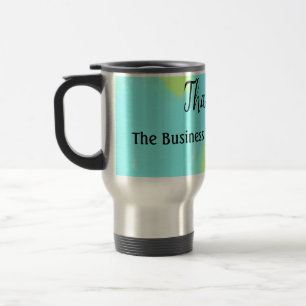 Simple thank you add business name details text  t travel mug