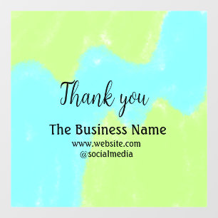 Simple thank you add business name details text t window cling