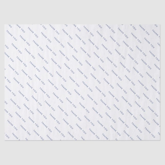 Simple Thank You Beige Blue Packaging Business Tissue Paper (Front)