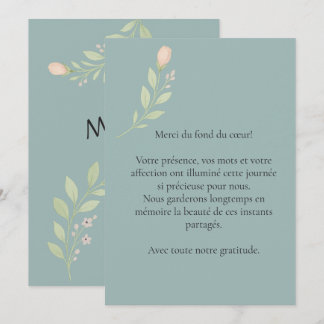 Simple thank you card, floral wedding card