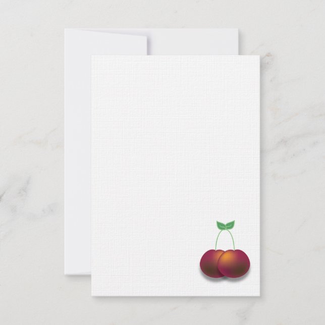 Simple Thank You Cherry Note Card (Front)