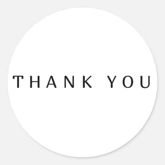 Simple Thank you Classic Round Sticker (Front)