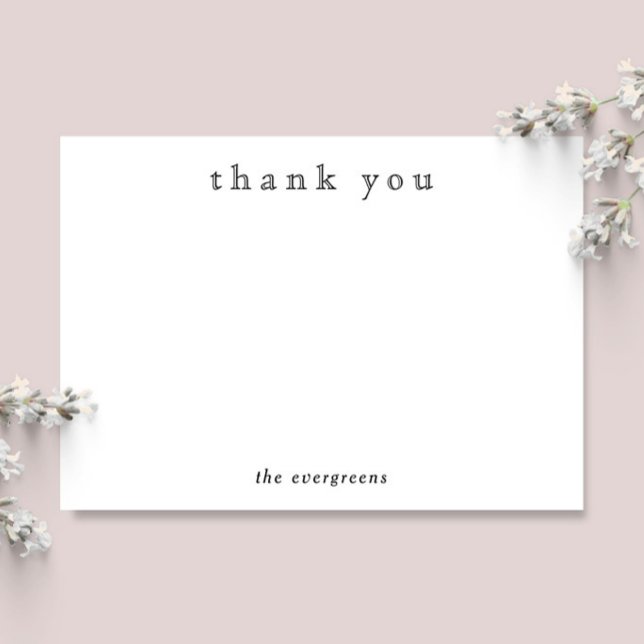 Simple Thank You Family Name Stationery Card (Creator Uploaded)