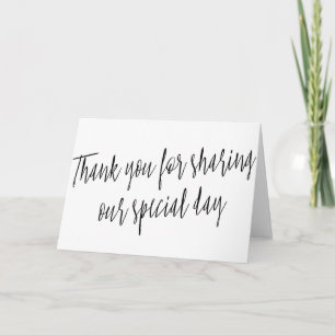 Simple "Thank you for sharing our special day" Thank You Card