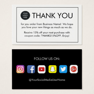 thank you for your order card