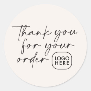 Simple Thank You For Your Order Script Classic Round Sticker