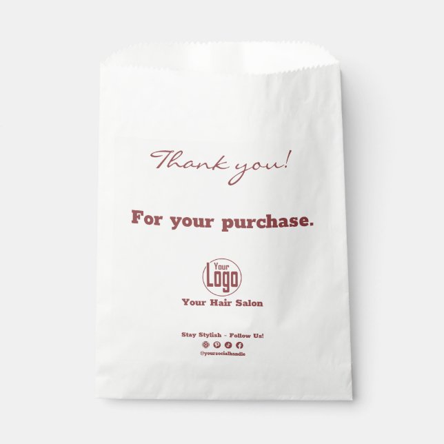 Simple Thank you! For Your Purchase Logo Paper Bag (Front)